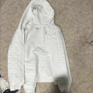 Old Navy White Quilted Hoodie